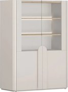 Amilio vitrines szekrény 100 cm kétszárnyú - kasmír / olajozott tölgy / kasmír fogantyúk