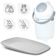 Nattou - Pelenkázó és pelenkázó alátét SOFTY 50x70 cm fehér/szürke