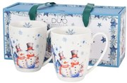 Karácsonyi hóemberes porcelán bögre 2 db-os szett 360 ml díszdobozban Snowman