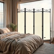 Casaria® 4 paneles képernyő Lucca - krém