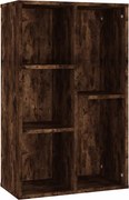 vidaXL füstös tölgy színű szerelt fa könyv-/tálalószekrény 50x25x80 cm