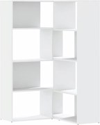 vidaXL 4 szintes fehér szerelt fa sarok könyvespolc 85 x 85 x 140 cm