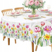 Abrosz tavaszi Ovális Fehér Virágos tulipán húsvét 110x160 ovális