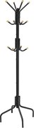 Álló fogas, fém ruhafogas 12 akasztóval, 55 x 55 x 180 cm, fekete