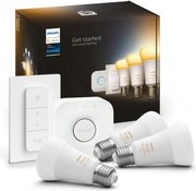Philips Hue kezdőcsomag WA 3xE27/11W 2200-6500K + Hue Bridge és fényerőszabályzó kapcsoló