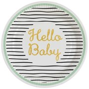 Hello Baby Gold papírtányér 8 db-os 23 cm