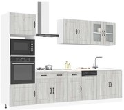 7 darabos konyhaszekrény szett Kalmar szürke sonoma műfa