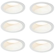 Set van 6 inbouwspots wit incl. LED 3000K-5000K - Elias