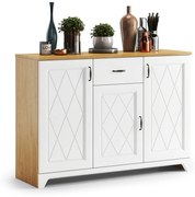 Mazzoni PROVENZA KD3SZ1 komód Kőtölgy/Fehér Matt - KOMÓD FIÓKKAL RETRO