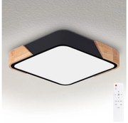 Brilagi - Fényerőszabályozható LED lámpatest PILANA LED/48W/230V tölgy/fekete 42x42 cm + távirányító