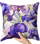 Dekoratív párnahuzat boglárka 40x40 virág írisz lila sárga