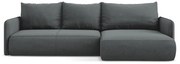 Szürke kinyitható-tárolóhelyes sarokkanapé (jobb oldali) Nanea – Makamii