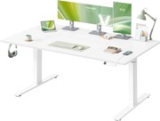 VASAGLE Elektromos állítható magasságú íróasztal USB-C porttal, 160x80 cm, fehér