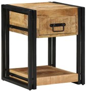 tömör nyers mangófa éjjeliszekrény 40x40x50 cm