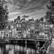 Fotográfia AMSTERDAM Idyllic impression from Singel | Monochrome, Melanie Viola