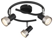 Globo 57917-3N - Spotlámpa  MASON 3xGU10/25W/230V fekete/ezüst