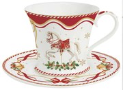 Karácsonyi porcelán csésze aljjal díszdobozban Christmas Tale