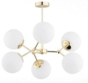 Csillár rúdon FOTON 6xE14/40W/230V arany/fehér