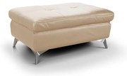 Bézs SALERNO II bőr puff 66x100 cm méretben