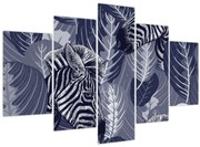 Kép - Kék zebrák (150x105 cm)