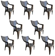 Taranto kerti szék Antracit-Barna - 8db