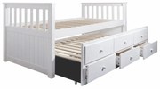 Összecsukható ágy 90 cm Ahlan (fehér) (ágyráccsal és tárolóhellyel). 1034643