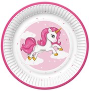 Unikornis Pink Heart papírtányér 8 db-os 18 cm