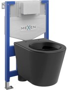 Mexen Fenix XS-F, rejtett modul és fali WC Rico, fekete matt, 6803372XX85