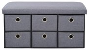 Kesper 15950 Kárpitozott komód 6 rekeszes,világosszürke, 76 x 38 x 38 cm
