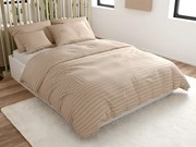 Mikroszálas JASMINE bézs hotel ágyneműhuzat - 2 cm csík, hotel zseb Ágyneműhuzat mérete: 70 x 90 cm | 140 x 220 cm