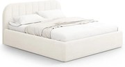 Elefántcsont színű kárpitozott ágyneműtartós franciaágy ágyráccsal 180x200 cm Juno – Windsor &amp; Co Sofas