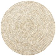 fehér és természetes színű kézzel font jutaszőnyeg 90 cm