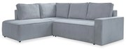 Világosszürke kordbársony kinyitható sarokkanapé (bal oldali) Brave Dave – Miuform