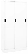 fehér acél tolóajtós irodai szekrény 90 x 40 x 180 cm
