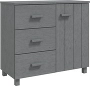 vidaXL HAMAR sötétszürke tömör fenyőfa tálalószekrény 90 x 40 x 80 cm