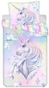 Egyszemélyes pamut gyerek ágyneműhuzat 140x200 cm Unicorn "Pastel Rainbow" – Jerry Fabrics