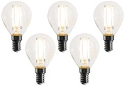 5 darabos E14 dimmelhető LED izzókészlet, G45 átlátszó, 4W, 470 lm, 2700K