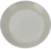 Ethnic kőagyag lapostányér, átmérő 27 cm, bézs