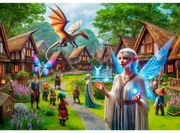 Fantázia falu fa puzzle