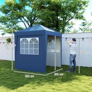 Outsunny Összecsukható Kerti Sátor 2 x 2 m Állítható Magasságú Fogadósátor 3 Szint Anti-UV 30+ 3 Oldalfallal 4 Homokzsákkal és 1 Hordtáskával | Aosom