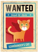 Illusztráció Schrodinger's cat and dead or alive wanted poster, drmakkoy