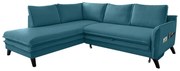 Charming Charlie L türkiz kinyitható sarokkanapé, bal oldali - Miuform