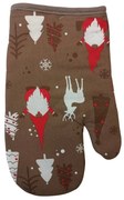 Konyhai kesztyű karácsonyi manó barna TiaHome