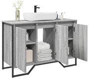 szürke sonoma szerelt fa fürdőszobai mosdószekrény 91x35x60 cm