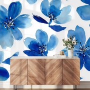Fotótapéta - Kék festett virág (147x102 cm)