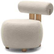 Bézs design fotel HANNA, tölgy