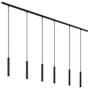 Modern sínrendszer 6 fekete függőlámpa foglalattal, 1 fázisú - Slimline Keno