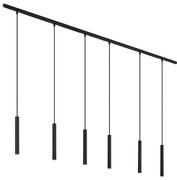Modern sínrendszer 6 függőlámpával fekete 1 fázisú - Slimline Keno