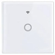 Fehér üveg 1 körös WIFI-s érintő villanykapcsoló