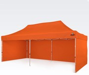 Összecsukható pavilon 3x6m - plusz 3 oldalfal - Narancs